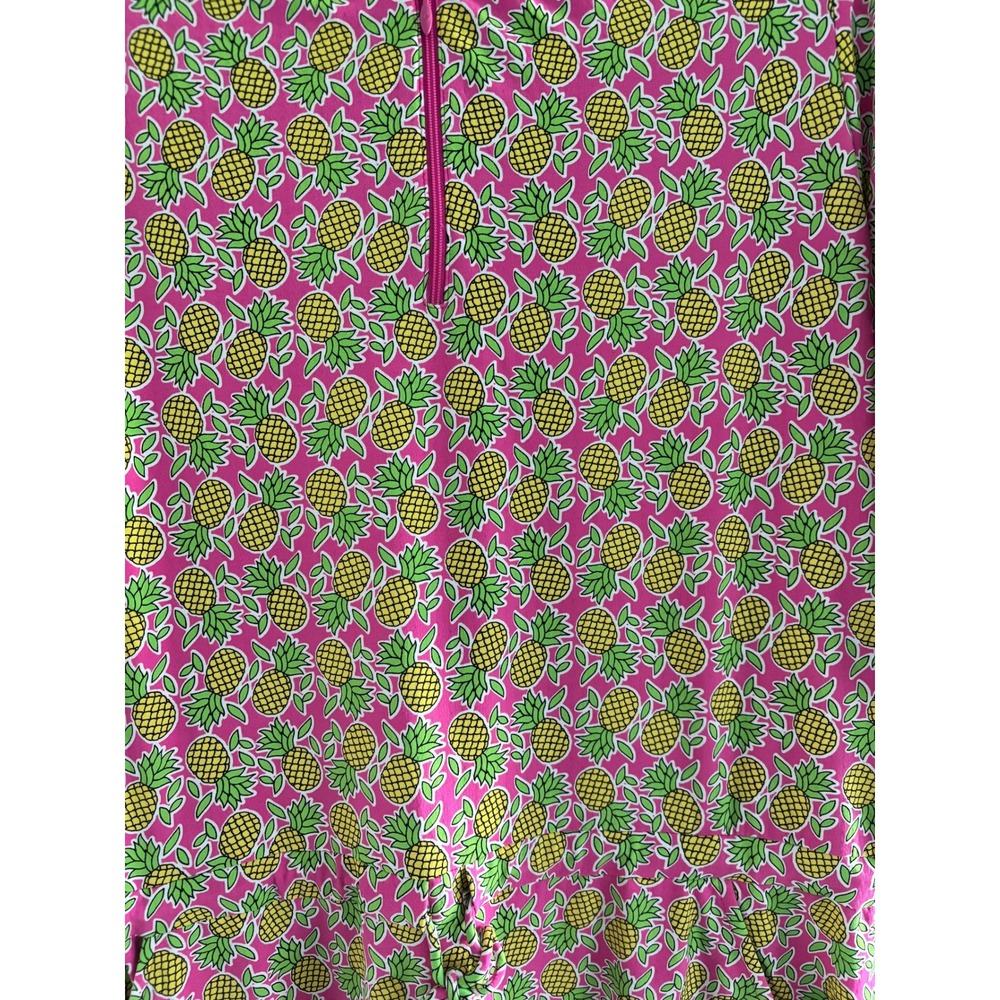 Ibkul Dress Medium Pink Pineapple 3/4‎ Sleeve Mock Neck Stretch Golf Tennis UPF - Picture 5 of 5
